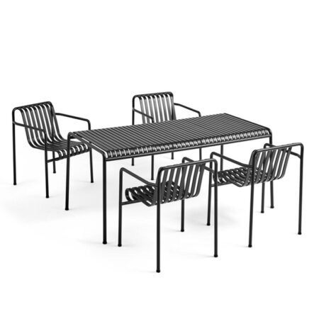 HAY Palissade Sæt Table L170 x 4 Dining Armchair (Antracite)