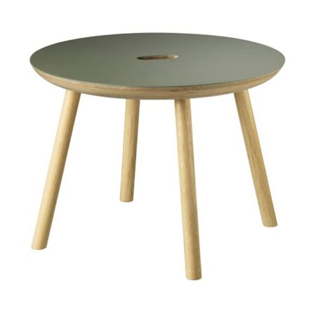 FDB MÃ¸bler / Furniture - D105 Gesja Sofa- & Sidebord - Sofabord - Eg / Oliven Linoleum - Sidebord - Ã˜: 50 x H: 35 cm