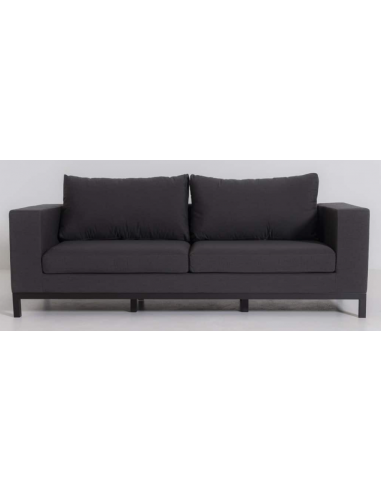 Square loungesofa i aluminium og sunbrella quick dry polyester 223 x 86 cm - Antracit/Mørkegrå