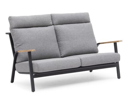 Hillerstorp Kungshult 2-personers sofa Aluminium/teaktræ med grå pude