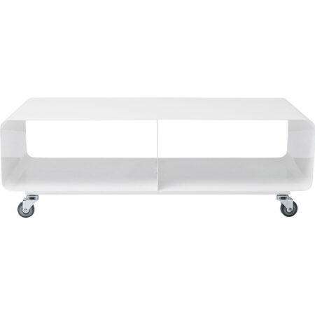KARE DESIGN Lounge TV-bord, med hjul - hvid stål (90x42)