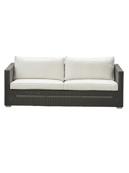 Chester 3 pers Loungesofa fra Cane-line (Graphite, White, Cane-line Natté inkl. QuickDry)