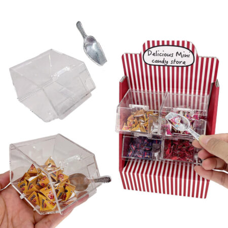 Dukkehus Miniature Snack Opbevaringsboks M/Skovle Støvtæt Displa