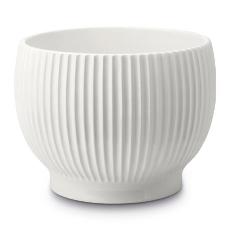 Knabstrup Keramik Knabstrup krukke rillet Ø14,5 cm Hvid