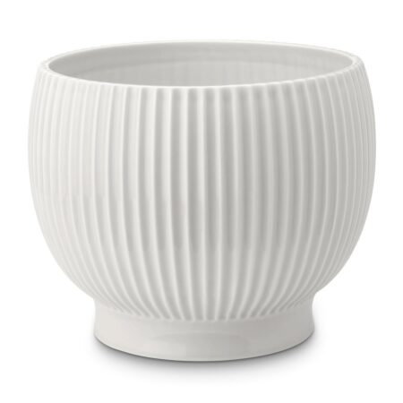 Knabstrup Keramik Knabstrup krukke rillet Ø16,5 cm Hvid