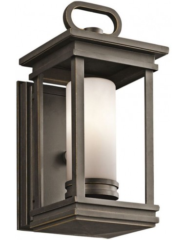 South Hope Udendørs væglampe i aluminium og glas H30 cm 1 x E14 - Antik bronze/Hvidtet
