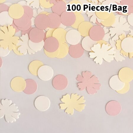 100 stk/pakke Farverige konfetti lyserøde prikker Flower Throw Party Deco