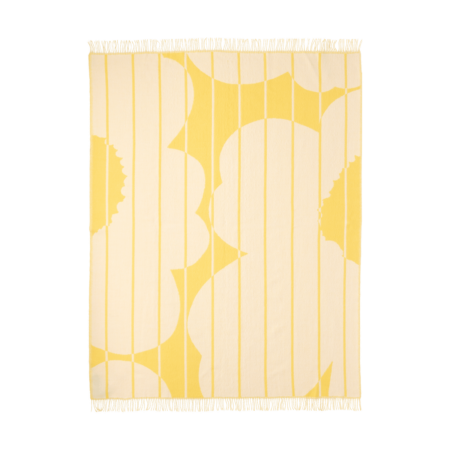 Marimekko Vesi Unikko uldplaid 140x180 cm Spring yellow-ecru