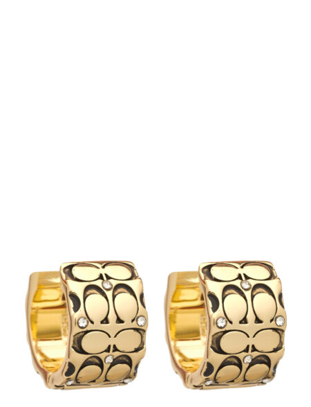 Coach Signature Quilted Huggies Accessories Jewellery Earrings Hoops Guld Coach Accessories