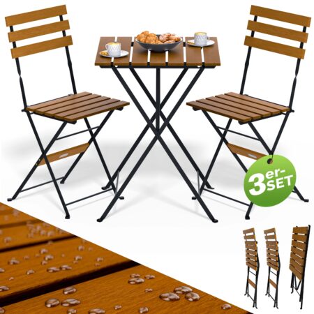 Havemøbelsæt,2 x stole med 1 bord, FSCÂ®-certificeret akacietræ