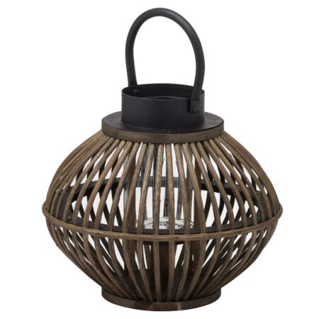 Hill Interiors Bamboo Style Lantern in Brown / Small