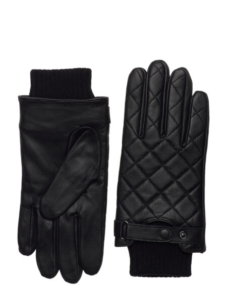 Quilted Leather Glove Accessories Gloves Finger Gloves Sort Barbour