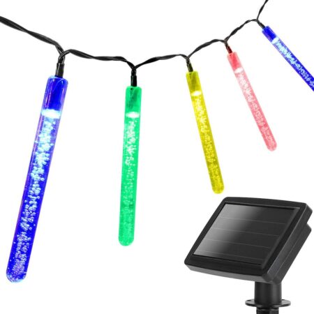 Solcelle Lyskæde - 5,8m - Inkl. Farvede LED Pærer