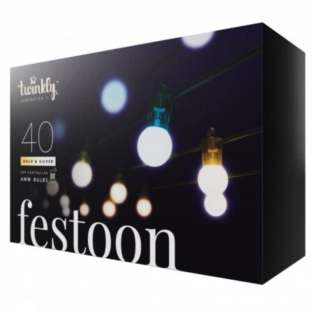 Twinkly Festoon Party Lights Lyskæde 40LED AWW G45 Bulbs