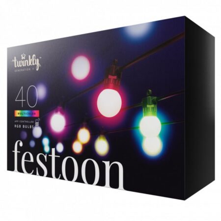 Twinkly Festoon Party Lights Lyskæde 40LED RGB G45 Bulbs