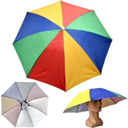1 pakke Head Paraply Hat Bærbar Hat Udendørs solsejl regnslag med elastik