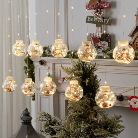10 LED lyskæder Kugler Lysdekoration til juletræ Ga