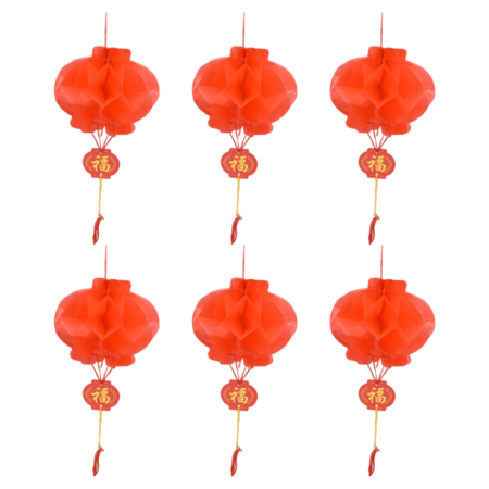 20 stk rødt papir kinesisk dekorativ lanterne 15 cm diameter hængende ornamenter til nytårsfestival bryllup/