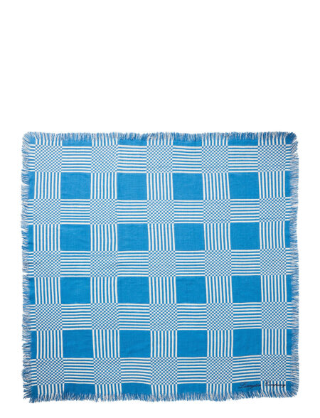 Checked Recycled Cotton Picnic Blanket Home Outdoor Environment Picnic Blankets Blå Lexington Home