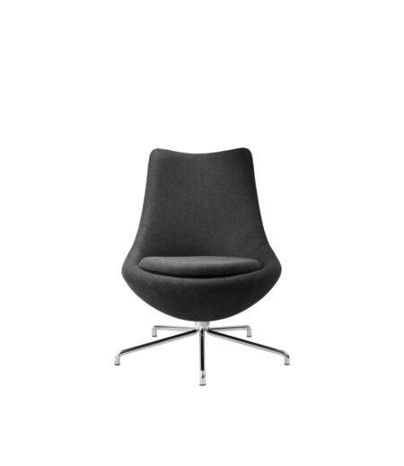 FDB Møbler L40 Bellamie Lounge Chair H: 80 cm - Stål/Mørkegrå