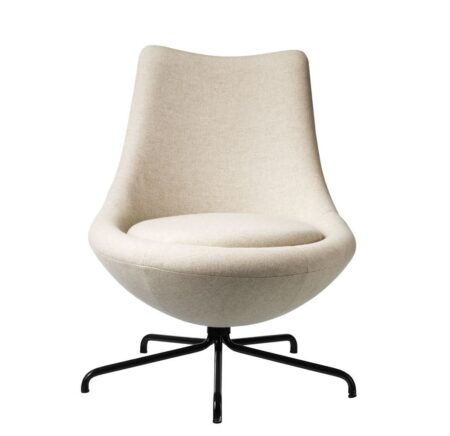 FDB Møbler L40 Bellamie Lounge Chair m. Svirvel SH: 39 cm - Black / Beige