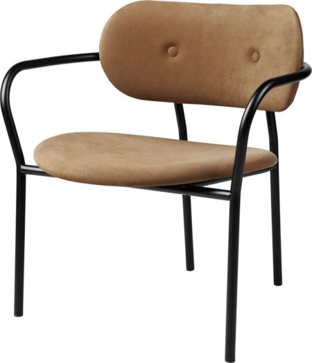 GUBI Coco Lounge Chair SH: 41 cm - Black / Chamois 1709