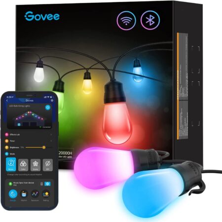 Govee - RGBW 14m Bluetooth & Wi-Fi Outdoor String Lights
