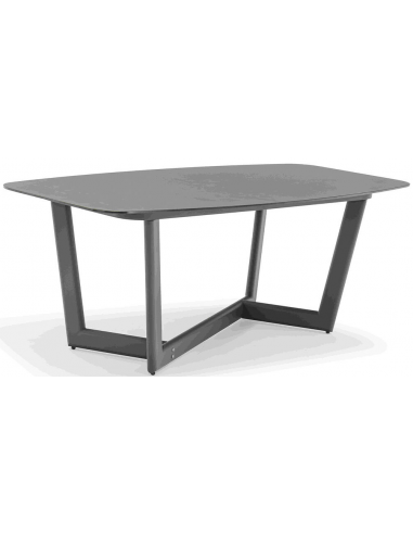 Hug havebord i aluminium og glas 200 x 100 cm - Antracit/Mørkegrå