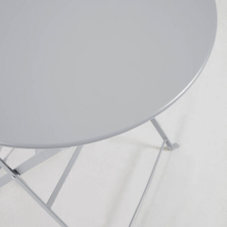 LAFORMA Arlick cafésæt, m. 1 bord og 2 foldbare stole - grå stål