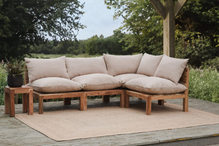 Nkuku Anbarasi Acacia Modular Sofa | Outdoor Living | Natural | 76 x 80 x 80 cm
