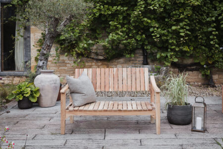 Nkuku Deev Slatted Wooden Sofa | Outdoor Living | Natural