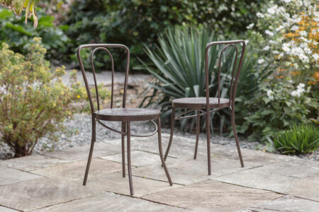 Nkuku Jeavika Iron Outdoor Bistro Dining Chair | Outdoor Living | Black