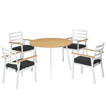 Rootz Havemøbelsæt - Sædesæt til 4 personer - 1 bord - 4 stole -