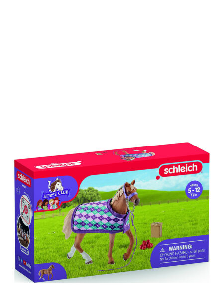 Schleich English Thoroughbred With Blanket Toys Playsets & Action Figures Animals Multi/mønstret Schleich