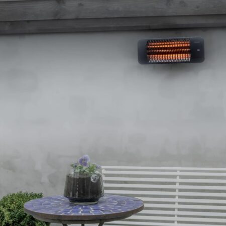 Sunred væghængt terrassevarmer Lugo 2000 W kvarts grå