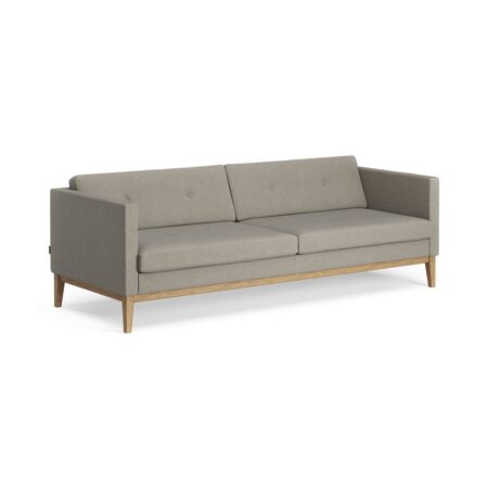 Swedese Madison 3 pers. Sofa med Knapper B: 210 cm - Olieret Eg/Main Line Flax 02