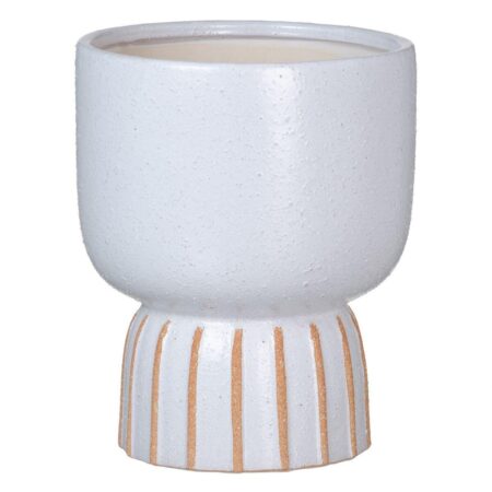 Urtepotte 19,5 x 19,5 x 24 cm Keramik Hvid