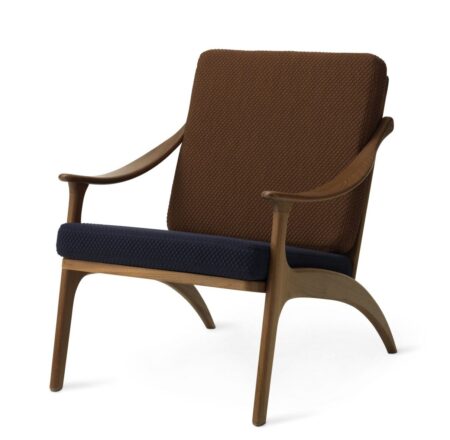 Warm Nordic Lean Back Lounge Chair SH: 41 cm - Teak/Blue/Brown