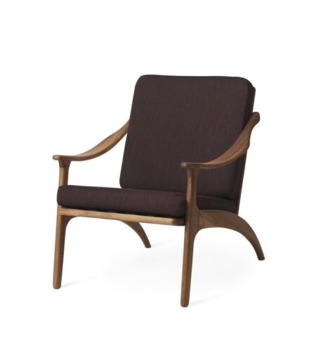 Warm Nordic Lean Back Lounge Chair SH: 41 cm - Teak/Coffee Brown