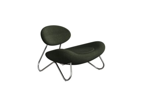 Woud Meadow Lounge Chair SH: 37 cm - Barnum Green/Chrome