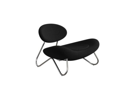 Woud Meadow Lounge Chair SH: 37 cm - Hallingdal Black/Chrome