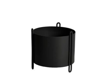 Woud Pidestall Planter Small H: 15 cm - Black