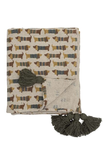 Charlie Throw, Brown, Recycled Cotton Home Sleep Time Blankets & Quilts Multi/patterned Bloomingville