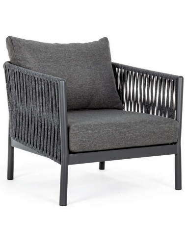 Florencia lounge havestol i aluminium, tetoron og olefin B80 cm - Charcoal/Mørkegrå