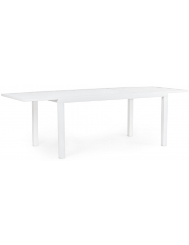 Havebord med udtræk i aluminium 160 - 240 x 90 cm - Hvid
