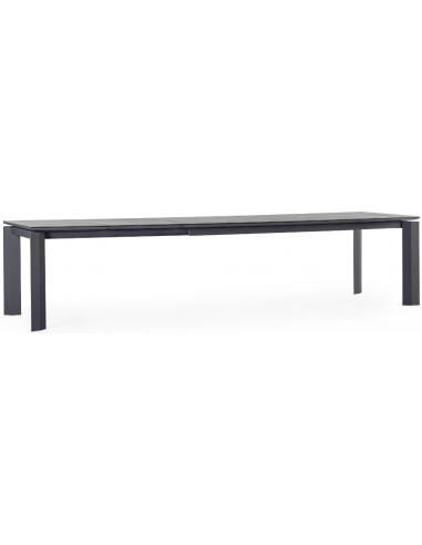 Ota havebord med udtræk i aluminium og keramisk glas 220 - 340 x 95 cm - Antracit/Mørkegrå