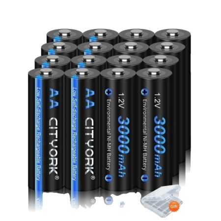 Genopladeligt batteri, 3000mAh kapacitet, opbevaringsboks, 16PCS AA