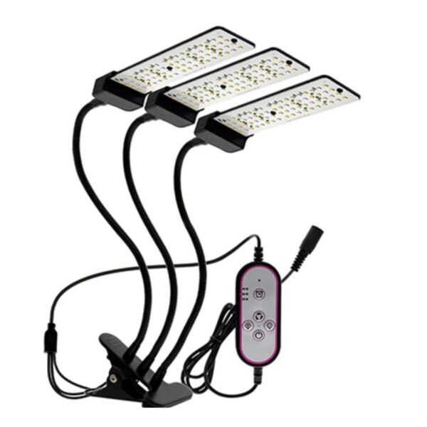 3 Heads LED Growing Lamp Light - RW-Clip Indoor Phyto Grow Light with 3 Modes Function for Plants - 60W