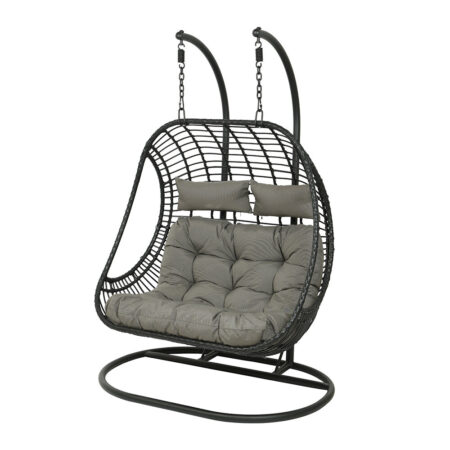 AMARA Outdoors - Outdoor Two Seater Wicker Hanging Chair - Black