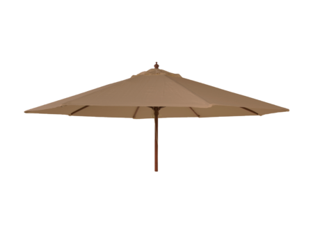 Alexander Rose 2.7m Hardwood Round Taupe Parasol With Pulley